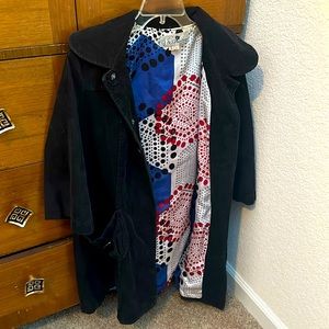 100% cotton A line Peacoat with fun liner print!